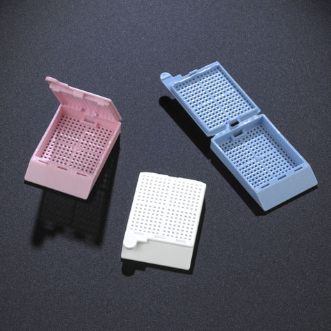 Globe Scientific Cassette, Biopsy Embedding with Attached Lid, 35? Writing Area, BLUE, 500/Dispenser Box, 2 Boxes/Unit Image